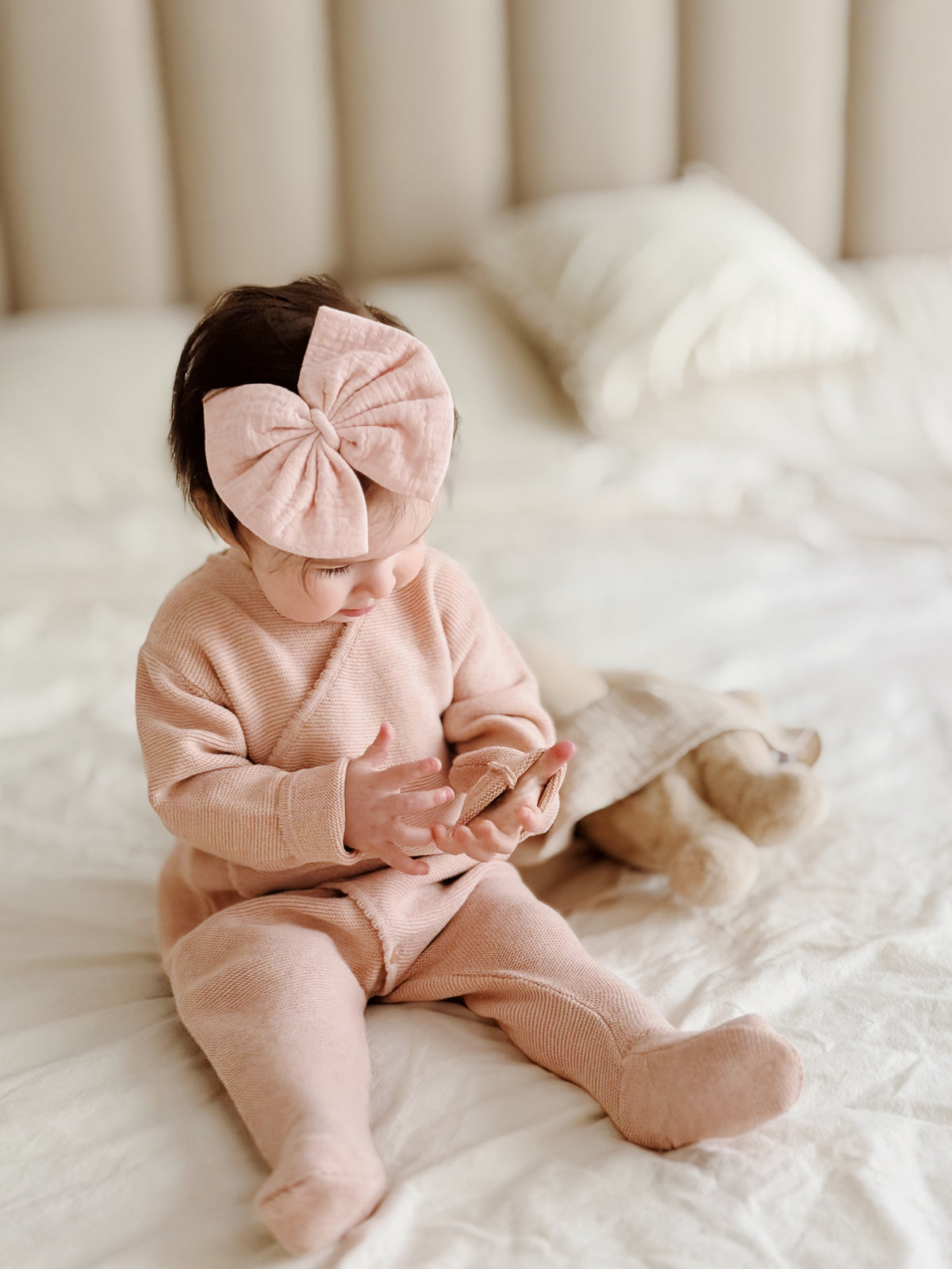 Angel Dear muslin bow on headband