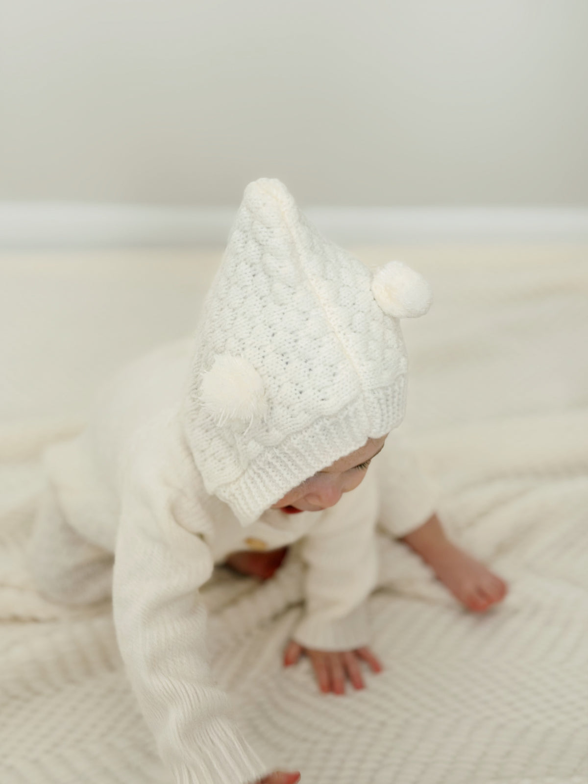 The Snug baby Company hooded knit unfooted coverall