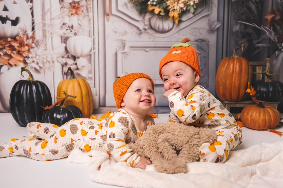 hand knit pumpkin hat