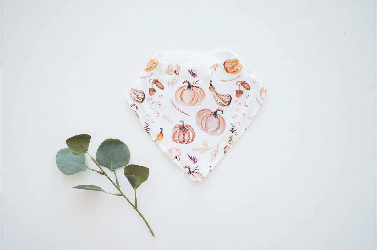 Gaia Baby organic cotton pumpkin print bandana print