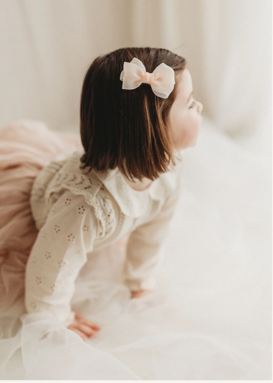 Bow So Cute Marshmallow chiffon hair clips