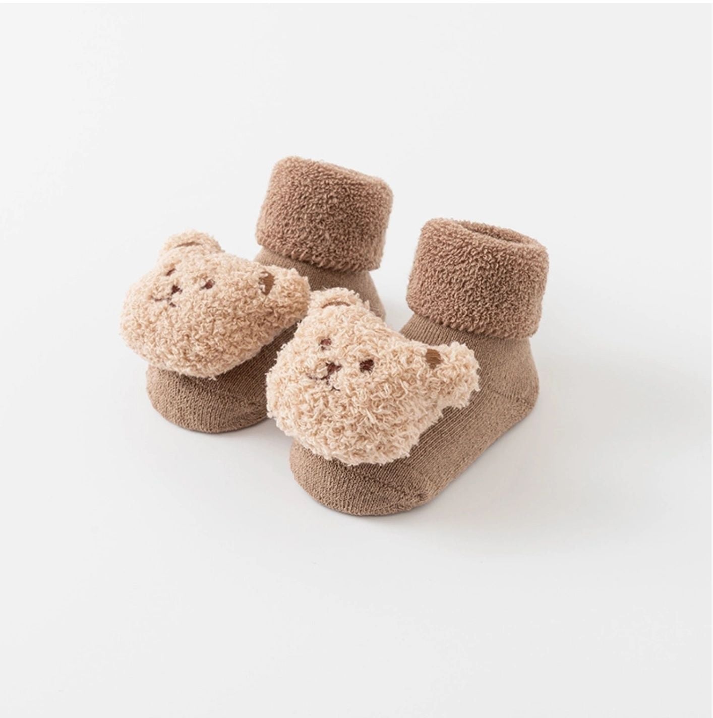 Annie and Charles non-slip socks with 3- D sherpa bear