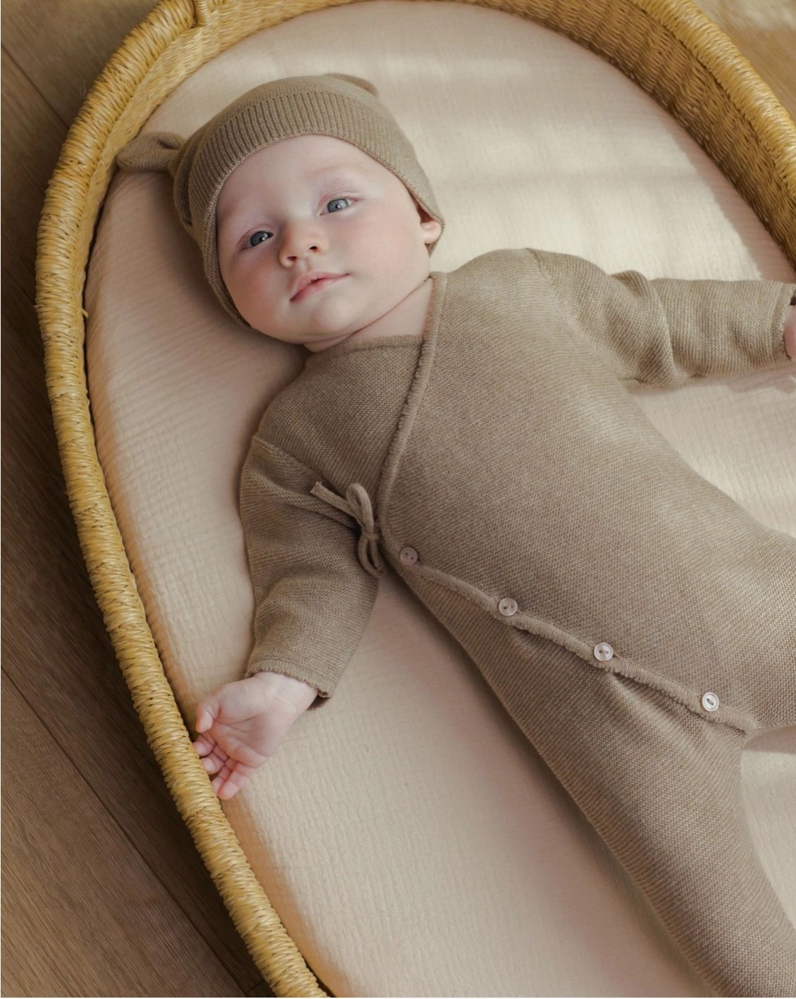 Quincy Mae organic cotton Wrap Knit Footie