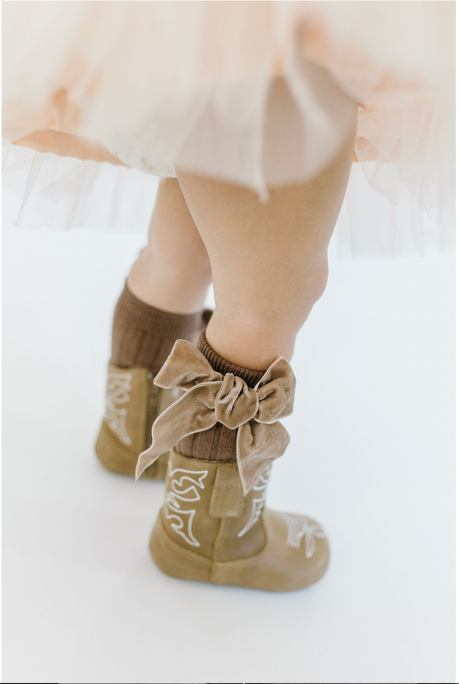 Annie and Charles Crochet Sock with Satin Bow