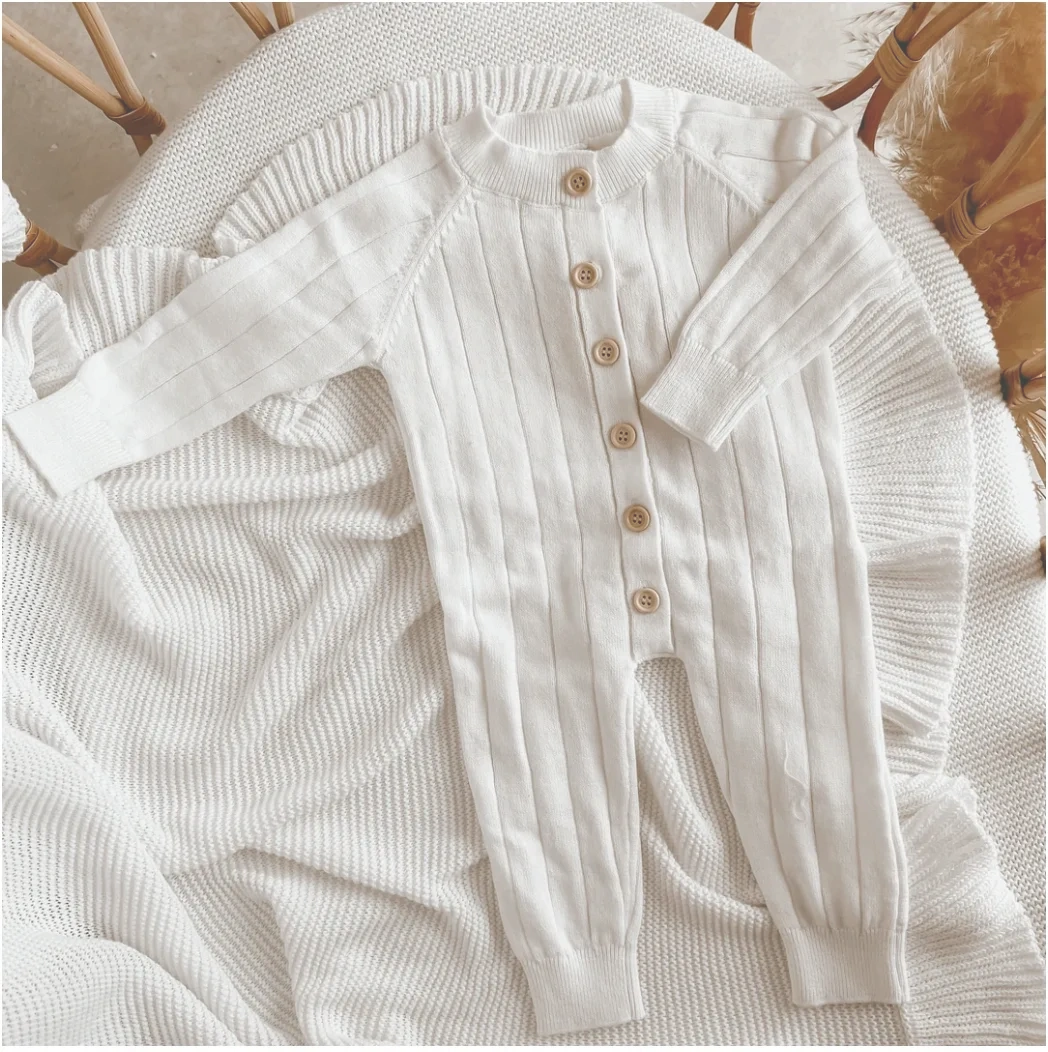 Blossom and pear ribbed knit coverall