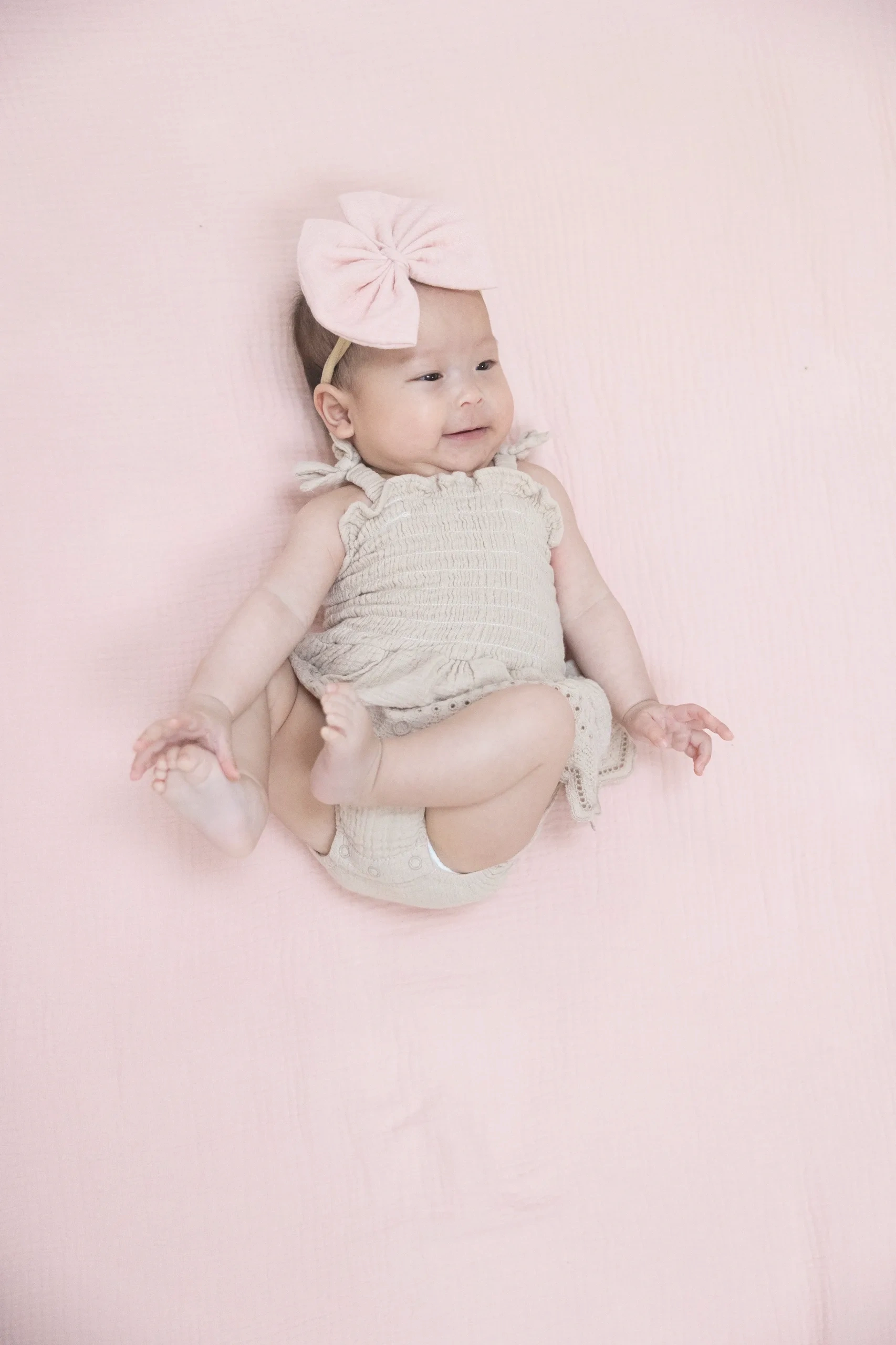 Angel Dear muslin French oak smocked bubble with skirt