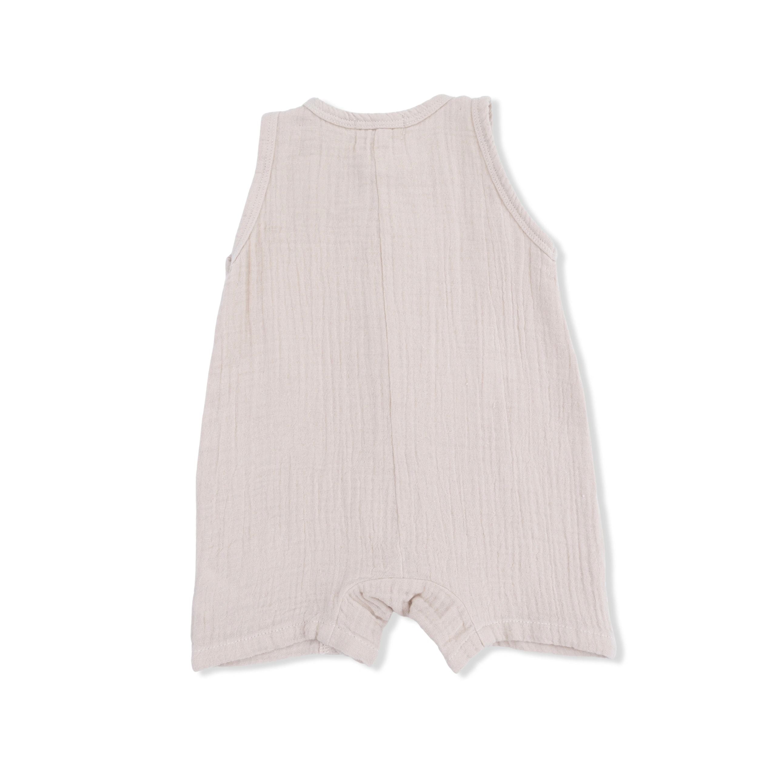 Angel Dear French oak muslin sleeveless romper