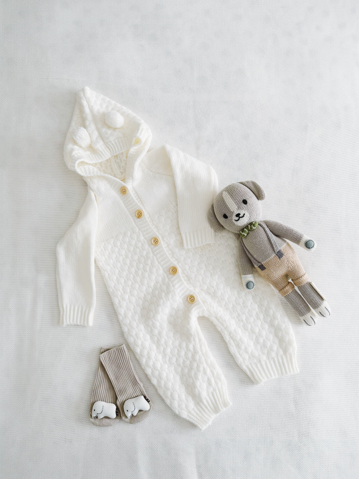 The Snug baby Company hooded knit unfooted coverall