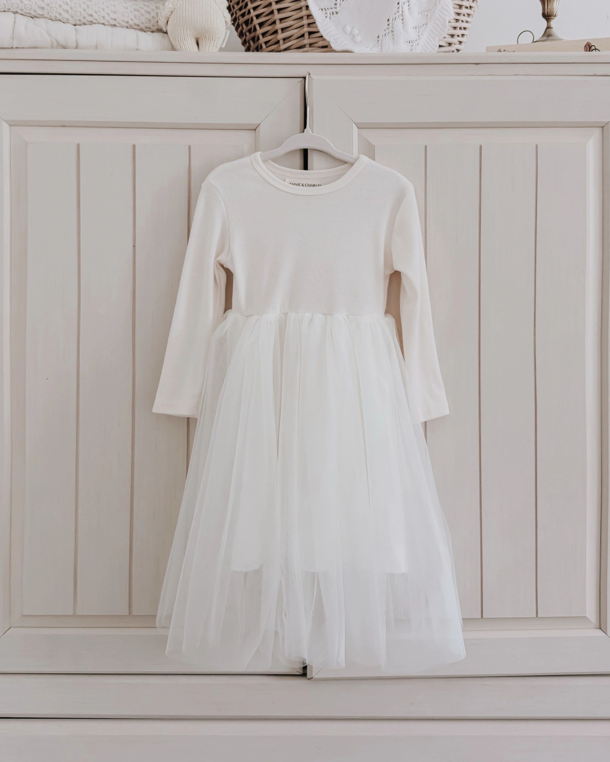 Annie & Charles long sleeve tulle dress