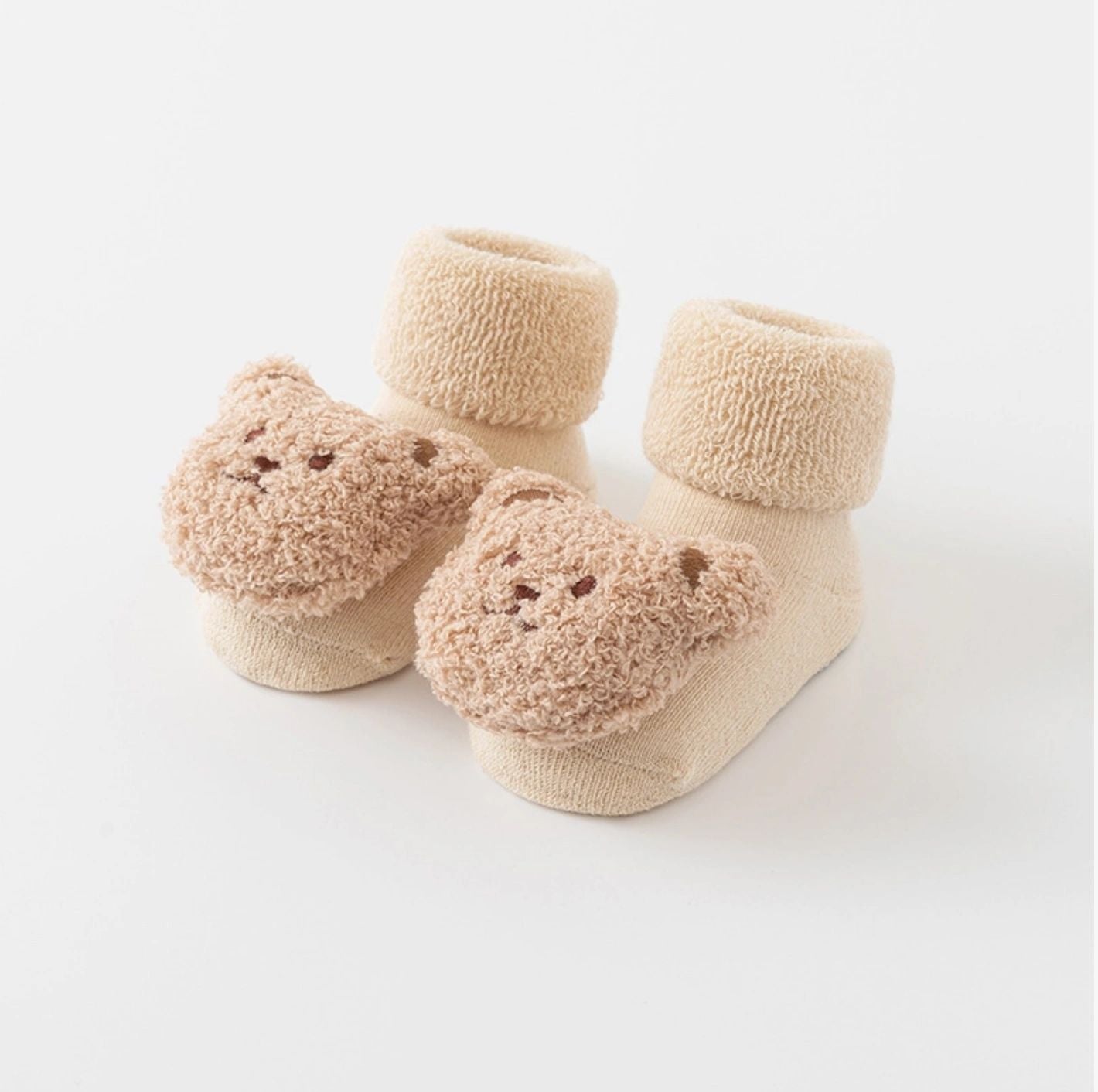 Annie and Charles non-slip socks with 3- D sherpa bear