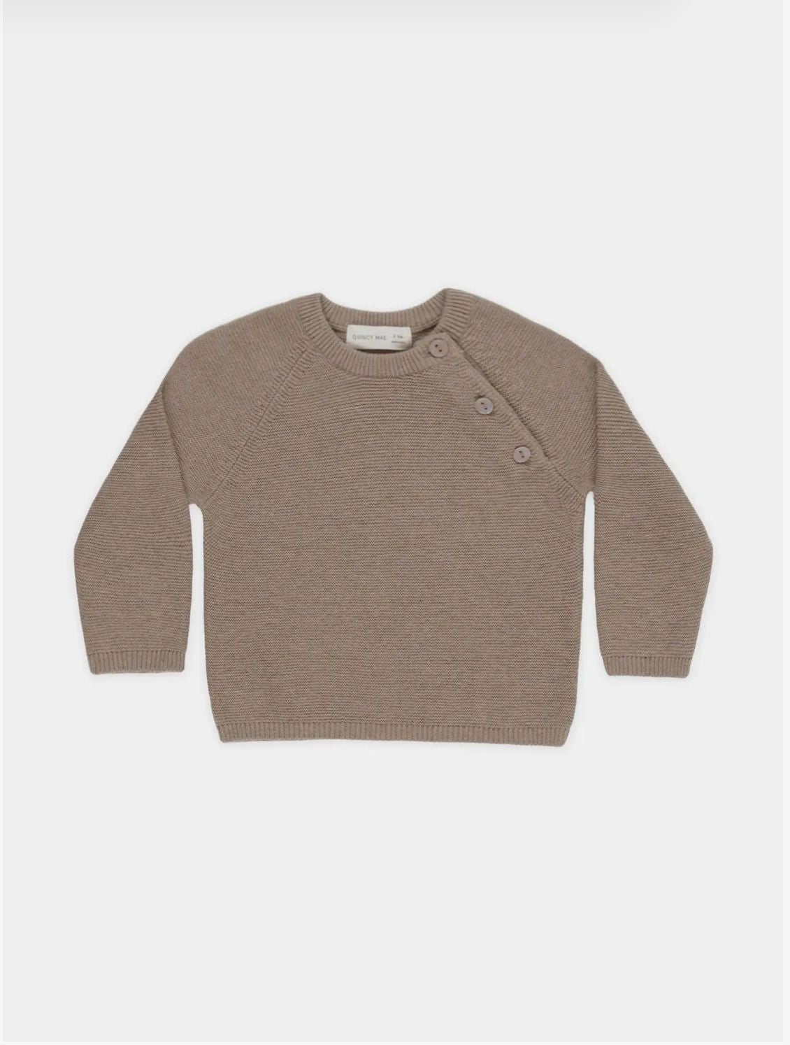 Quincey Mae organic cotton knit  Bailey Knit Sweater Heathered Mocha