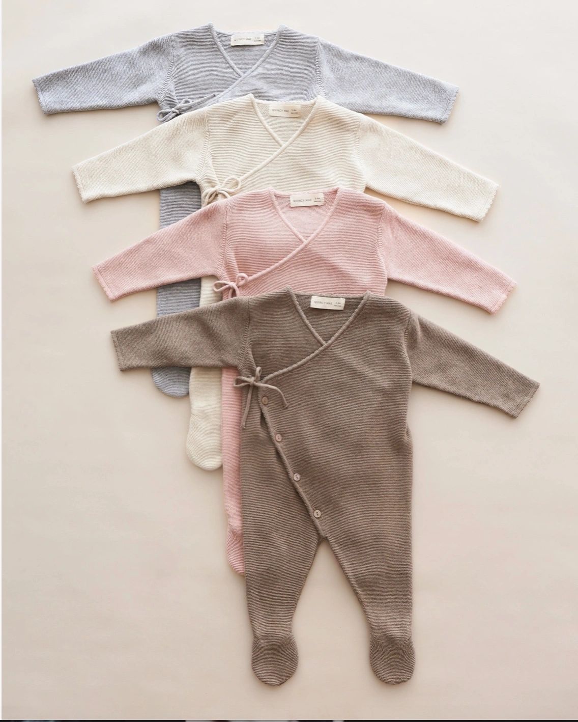 Quincy Mae organic cotton Wrap Knit Footie