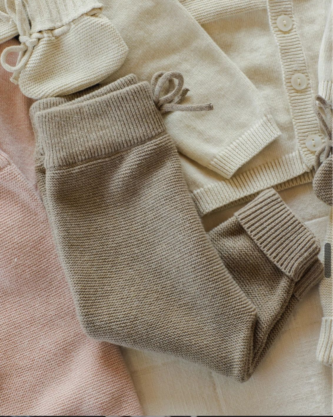 Quincy Mae  organic cotton knit pant heathered mochas
