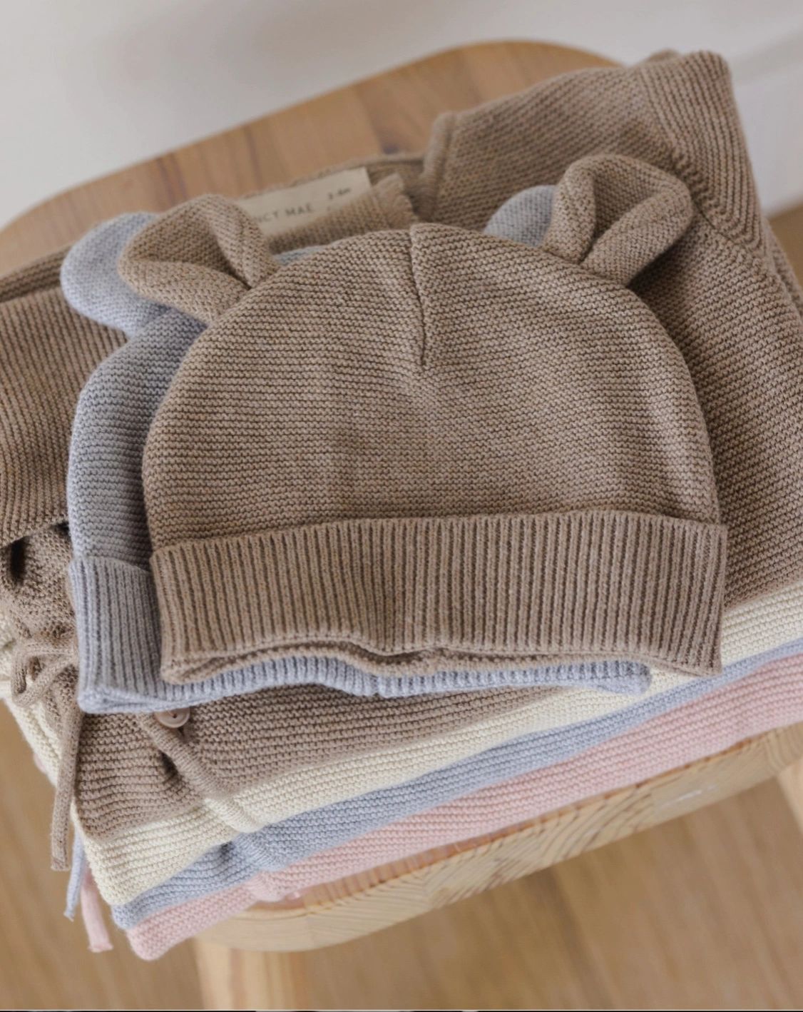 Quincy Mae organic cotton Baby Bear Beanie