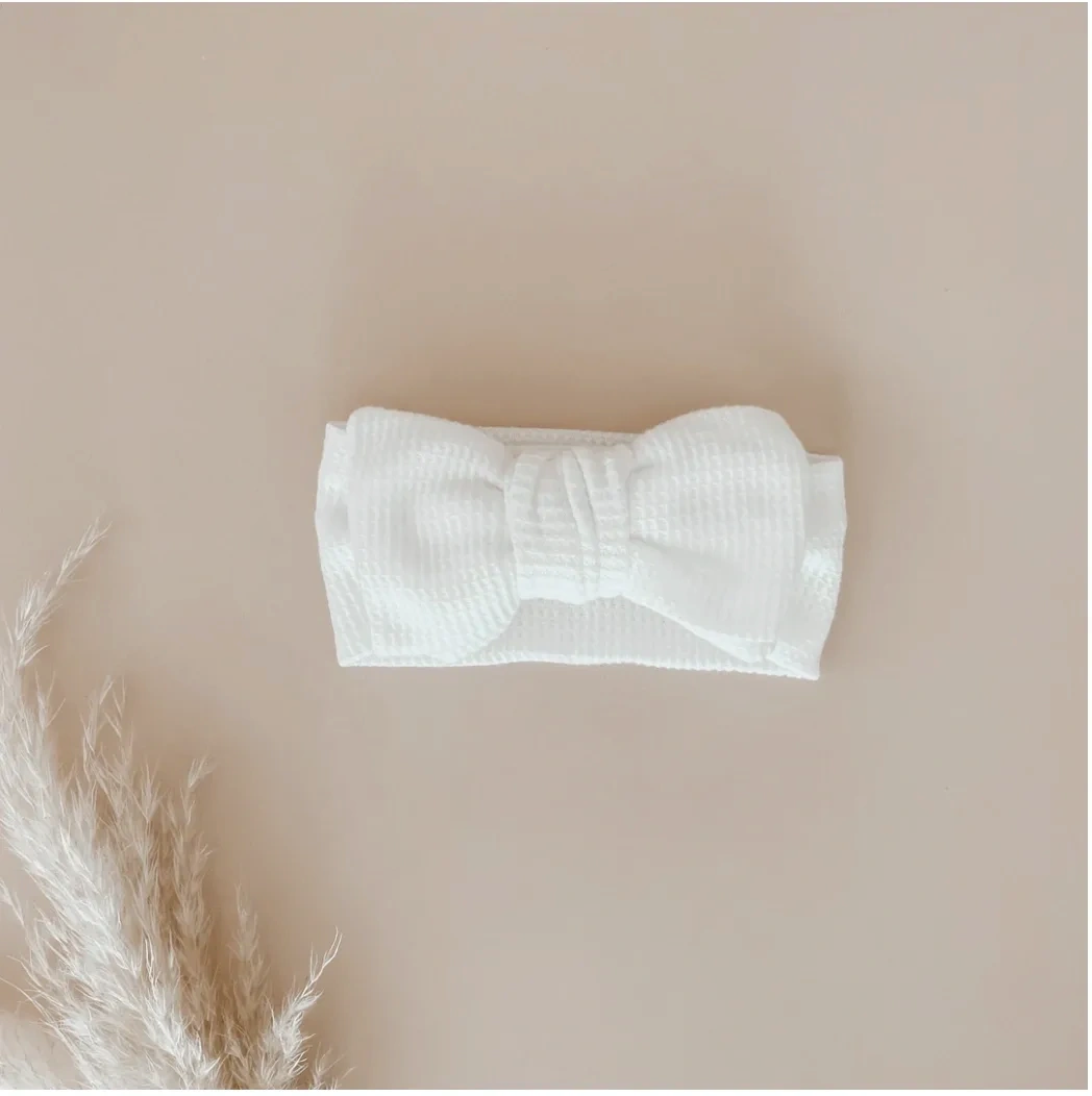 Blossom and Pear baby waffle topknot bow headband