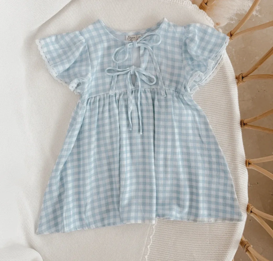 Blossom and Pear Bluebird Gingham Dress