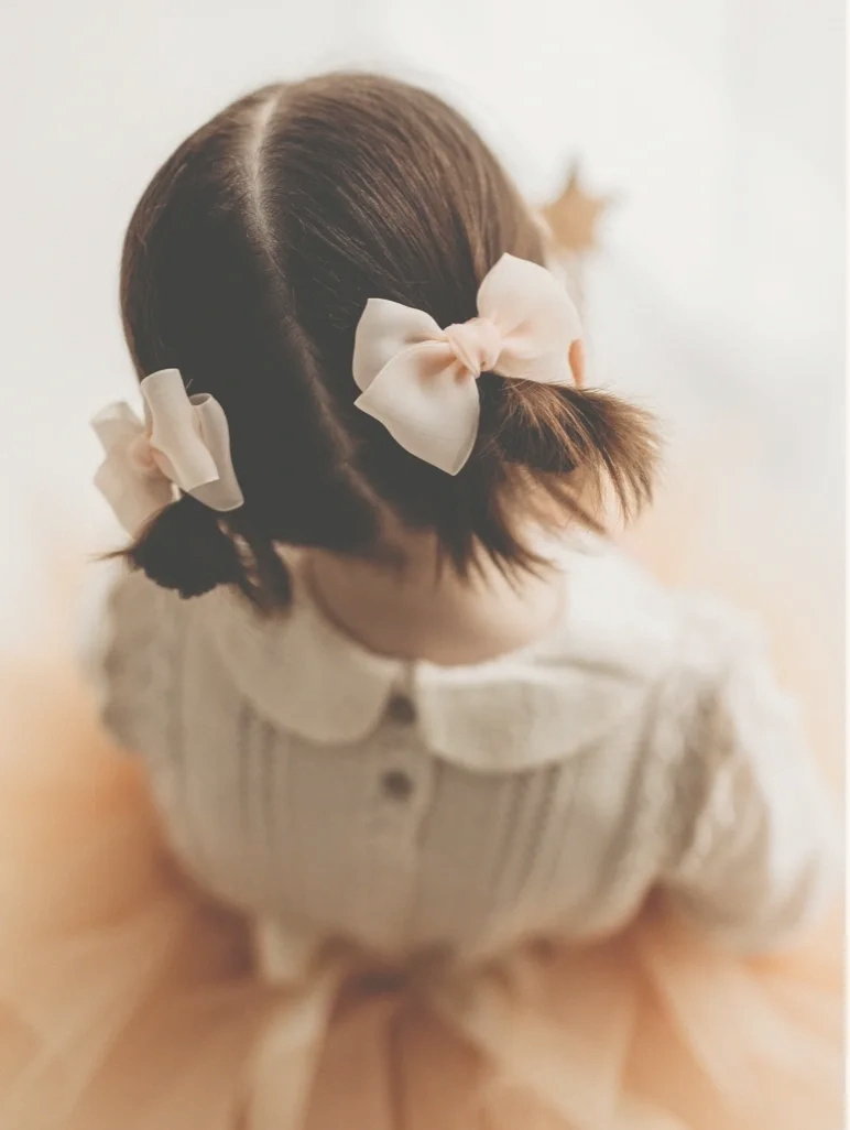 Bow So Cute Marshmallow chiffon hair clips