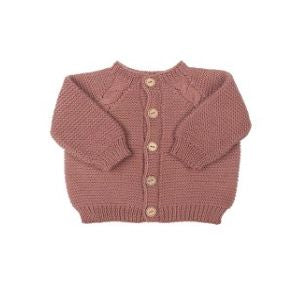 koalav hand knit cardigan rose